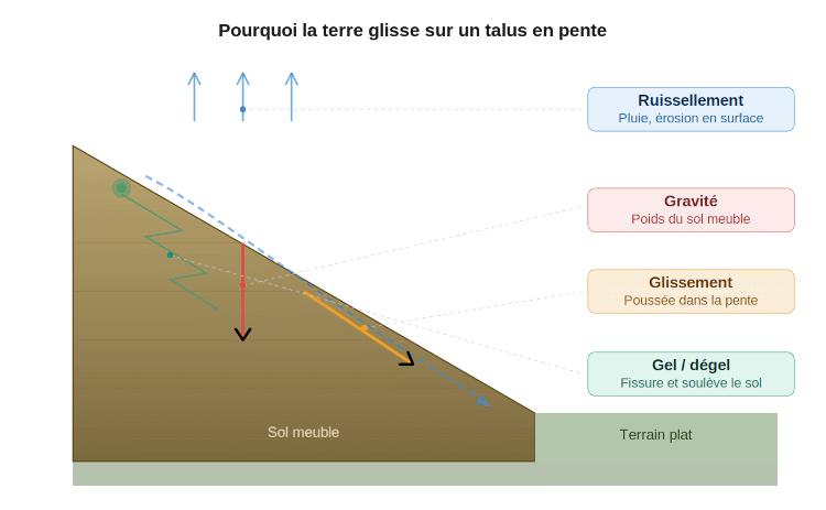 Schéma 1 : Force de l'érosion
